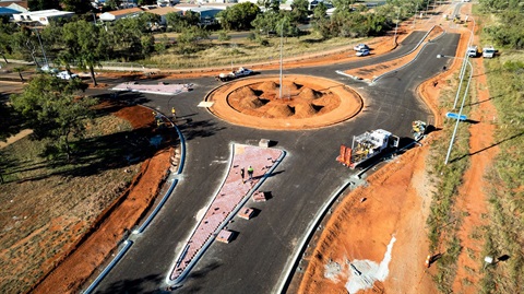 port drive guy street roundabout construction